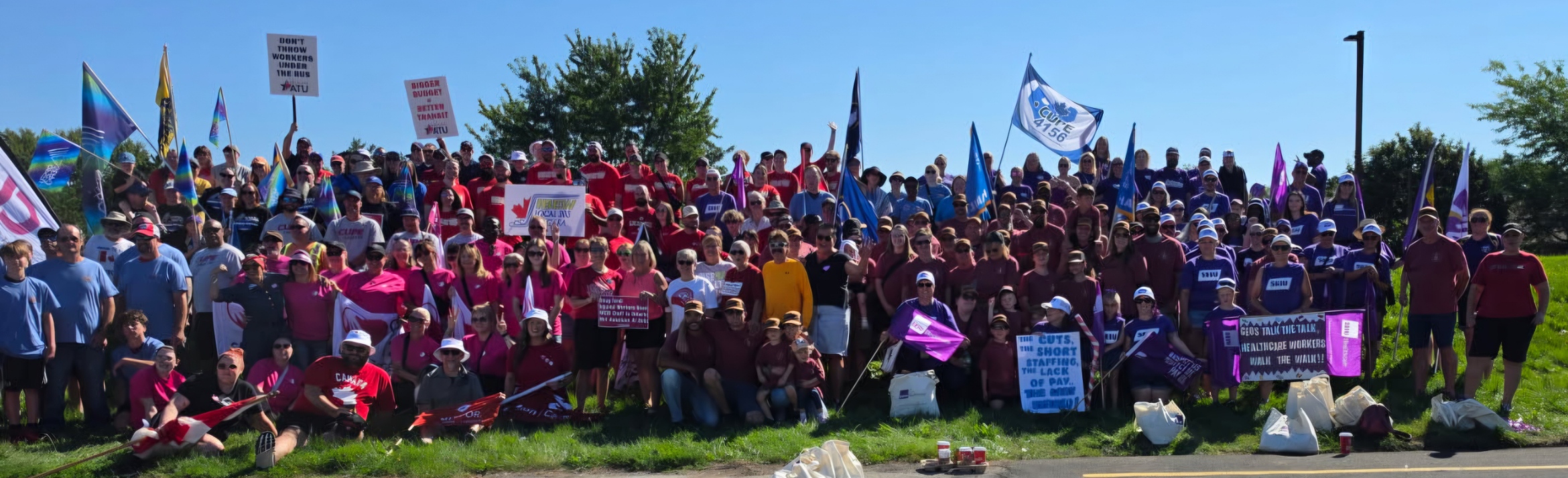 Large crowd of Union members facing the camera
